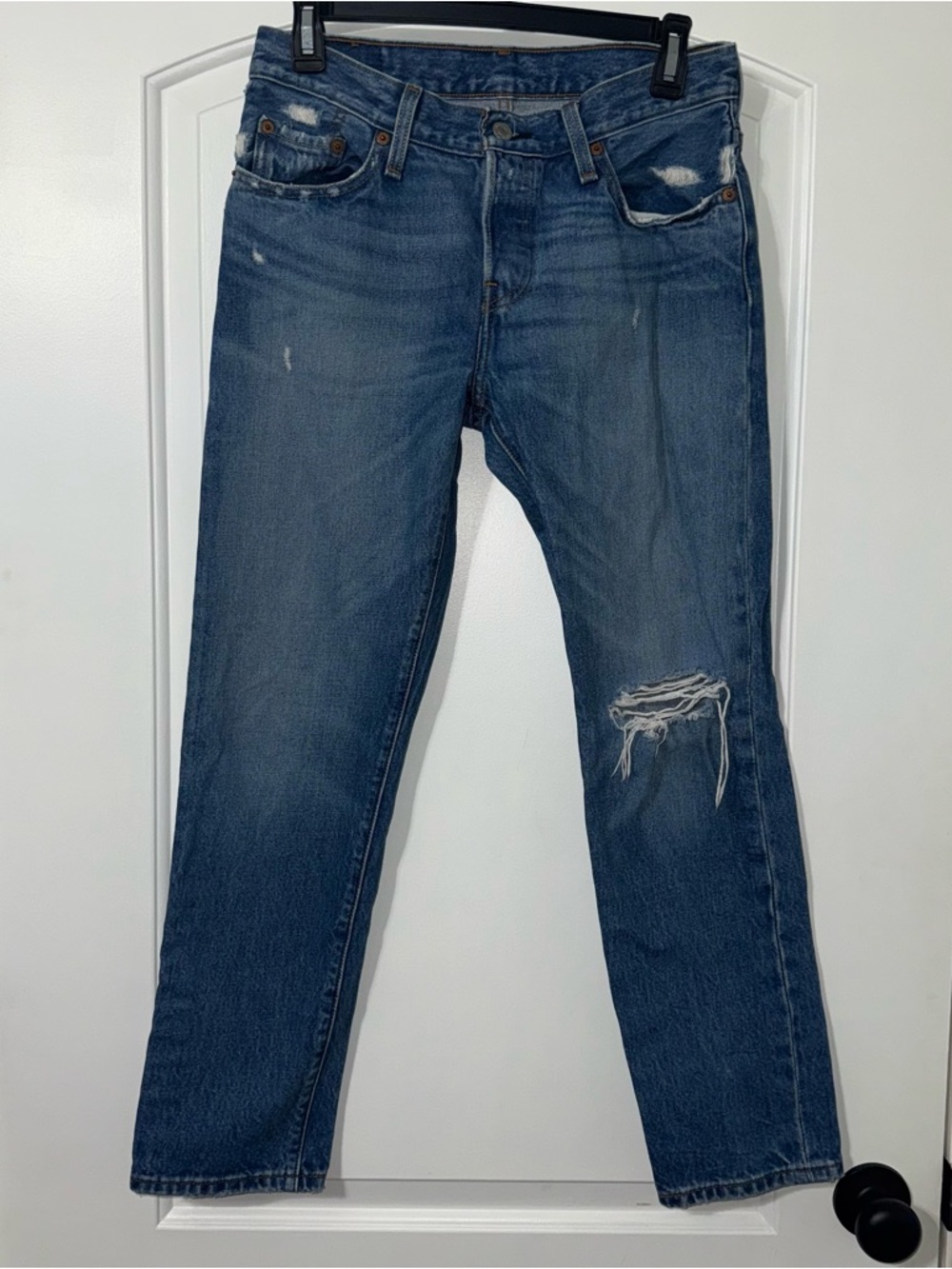 Levi 501 Jeans Women’s Size 25 Distressed Hidden Button Fly